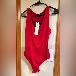 Express Women's Bright Red Sleeveless V-Neck Camisole Body Suit Size Medium
